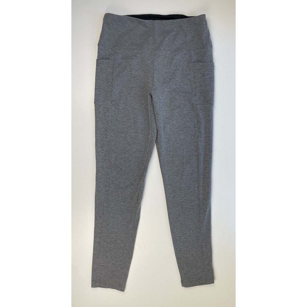 Bally Total Fitness Women's Gray Leggings Size Large with Pockets